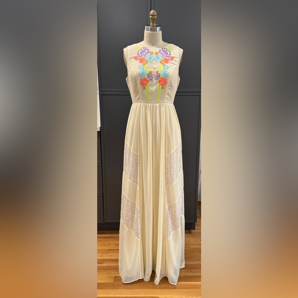 Free People Embroidered Maxi Dress, size S